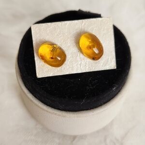 Vintage Amber Stud Earrings